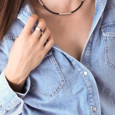 collar_corto_serpiente_plata de ley_caucho_joyas de autor_seyart_4