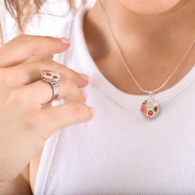 collar_hippie_plata de ley_redondo_colores_cadena de plata_seyart_2