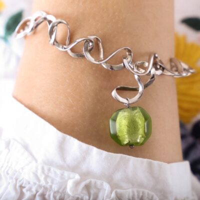 pulsera_plata de ley_cristal de murano_verde_seyart_4